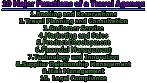 10 Major Functions of a Travel Agency