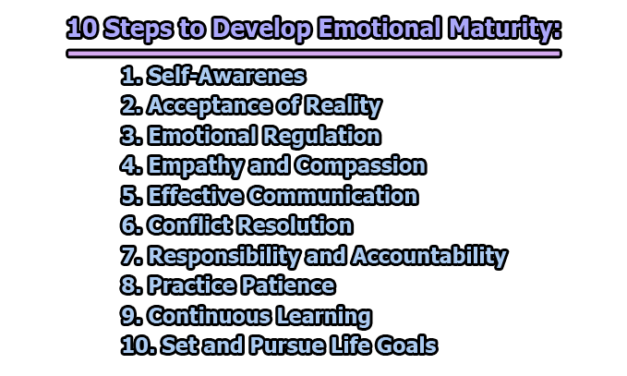 10 Steps to Develop Emotional Maturity