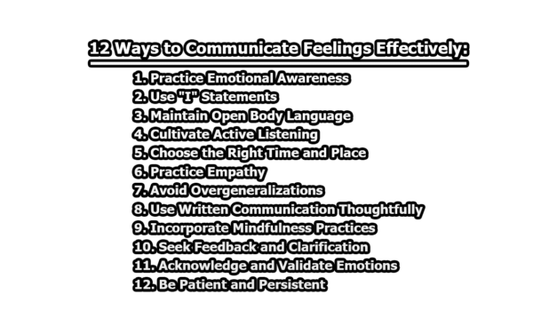 12 Ways to Communicate Feelings Effectively