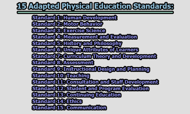 15 Adapted Physical Education Standards