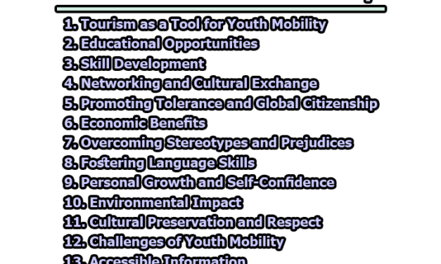 15 key Aspects Regarding Tourism and Youth’s Mobility