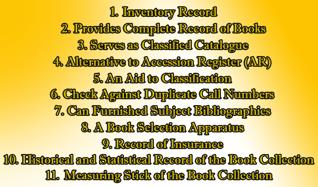 The Funtions & Uses of Shelf ListLibrary & Information Management