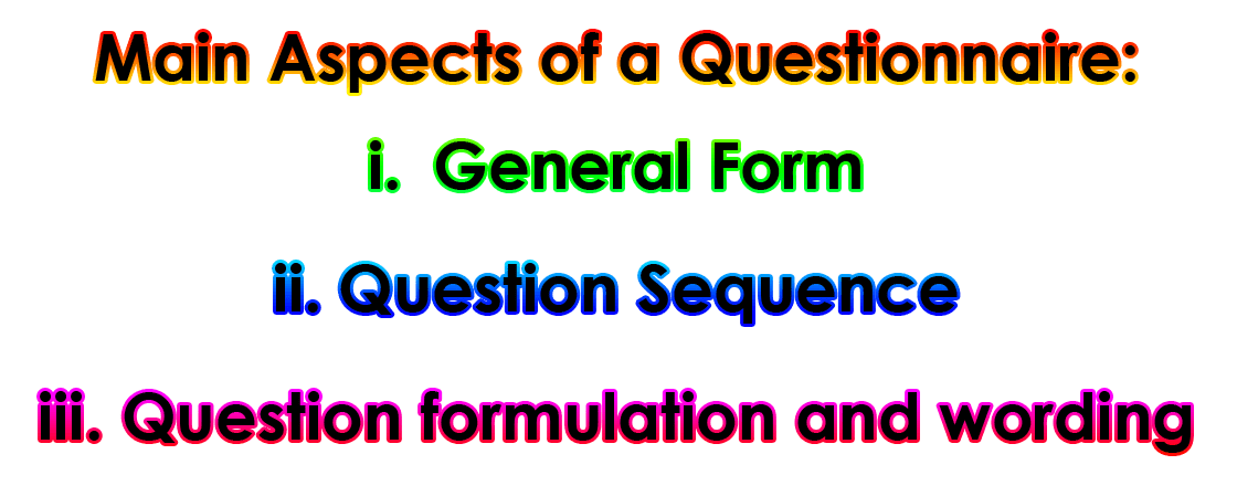 Questionnaire | Main Aspects of Questionnaire | Merits of Questionnaire | Demerits of Questionnaire