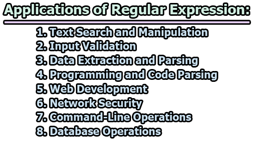 Applications of Regular Expression - Regular Expression | Applications of Regular Expression