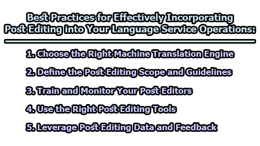 Best Practices for Effectively Incorporating Post Editing into Your Language Service Operations