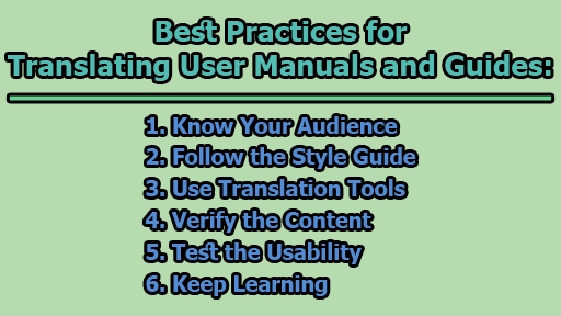 Best Practices for Translating User Manuals and Guides