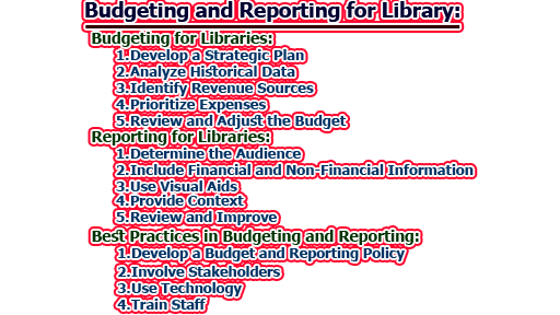Budgeting and Reporting for Library