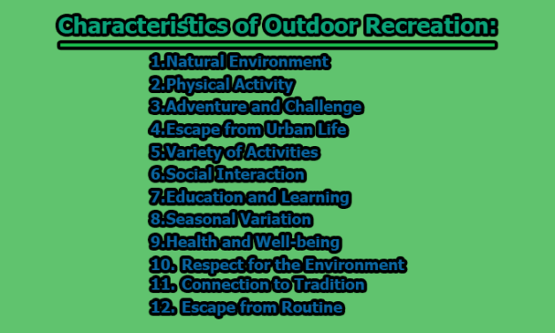Outdoor Recreation | Characteristics of Outdoor Recreation