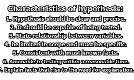 Characteristics of hypothesis