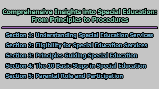 Comprehensive Insights into Special Education: From Principles to Procedures
