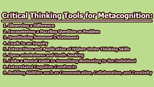 critical thinking and metacognition