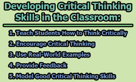 Developing Critical Thinking Skills in the Classroom