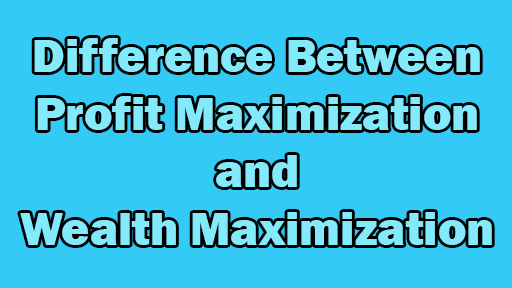 Difference Between Profit Maximization and Wealth Maximization