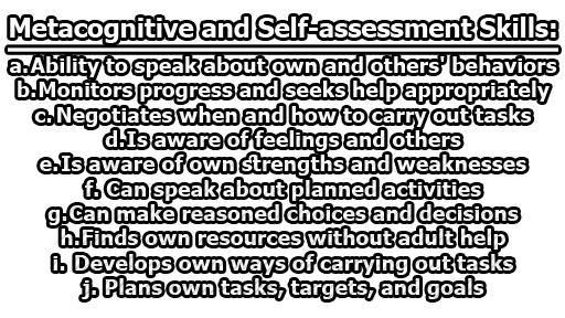 Different Aspects of Metacognitive and Self-assessment Skills