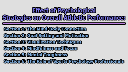 Effect of Psychological Strategies on Overall Athletic Performance