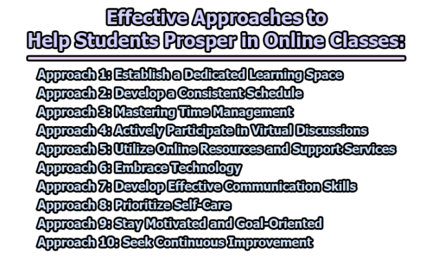 Effective Approaches to Help Students Prosper in Online Classes