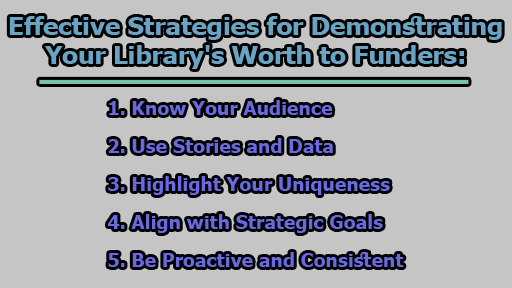 Effective Strategies for Demonstrating Your Librarys Worth to Funders - Effective Strategies for Demonstrating Your Library's Worth to Funders