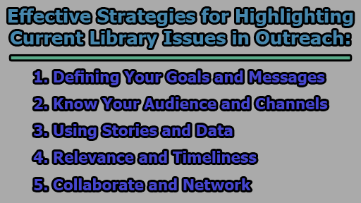 Effective Strategies for Highlighting Current Library Issues in Outreach - Effective Strategies for Highlighting Current Library Issues in Outreach