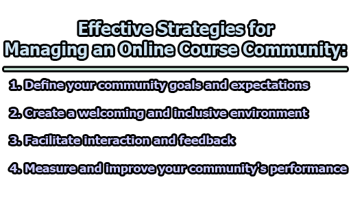 Effective Strategies for Managing an Online Course Community