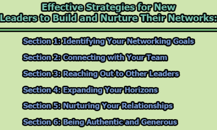 Effective Strategies for New Leaders to Build and Nurture Their Networks