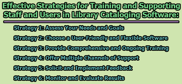 Effective Strategies for Training and Supporting Staff and Users in Library Cataloging Software