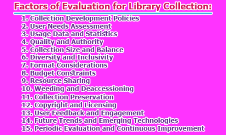 Factors of Evaluation for Library Collection