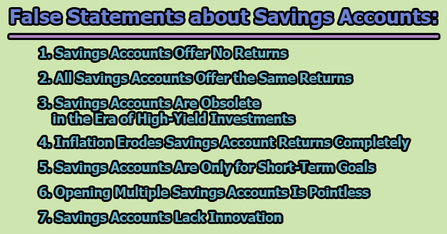 False Statements about Savings Accounts