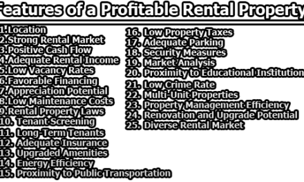 Features of a Profitable Rental Property