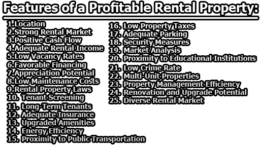 Features of a Profitable Rental Property - Features of a Profitable Rental Property