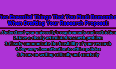Five Essential Things That You Must Remember When Drafting Your Research Proposal