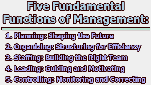 Five Fundamental Functions of Management