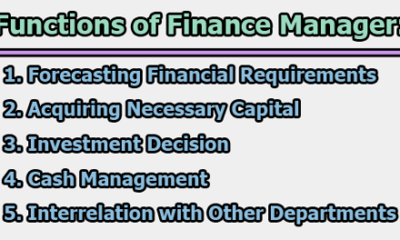 Functions of Finance Manager