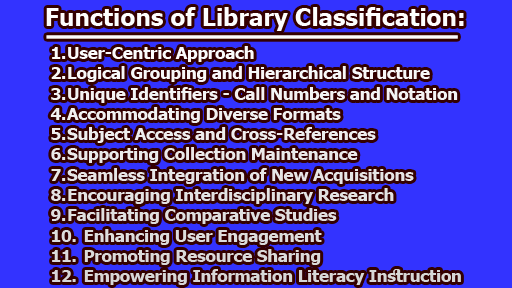 Functions of Library Classification - Functions of Library Classification