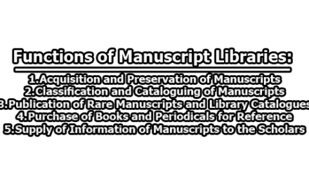 Functions of Manuscript Libraries | Changing Role of the Manuscript Librarian | Preservation and Conservation of Manuscripts