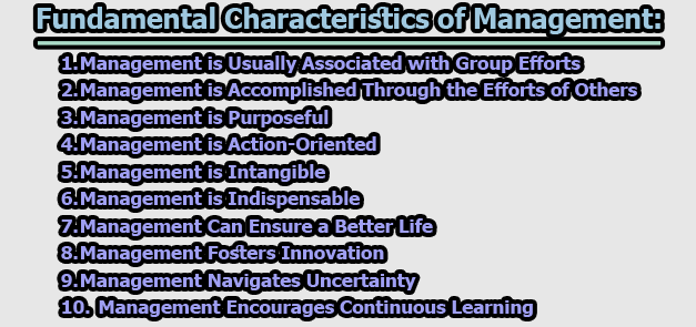 Fundamental Characteristics of Management