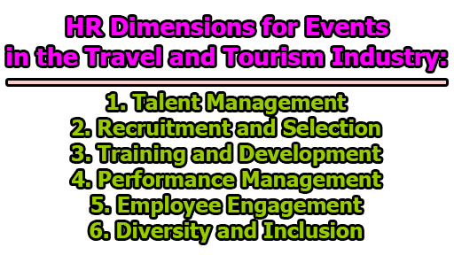 HR Dimensions for Events in the Travel and Tourism Industry