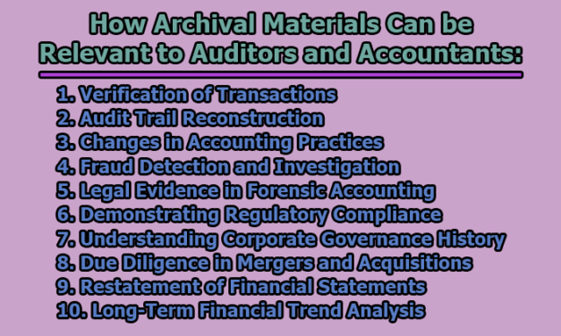 How Archival Materials Can be Relevant to Auditors and Accountants