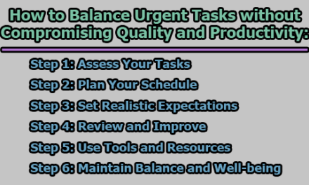 How to Balance Urgent Tasks without Compromising Quality and Productivity