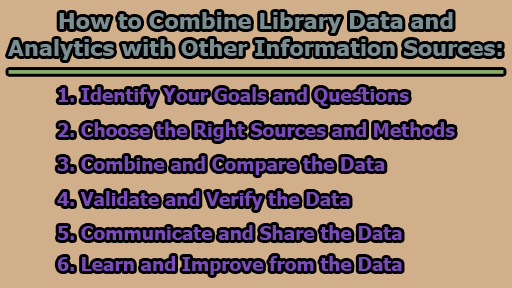 How to Combine Library Data and Analytics with Other Information Sources - How to Combine Library Data and Analytics with Other Information Sources