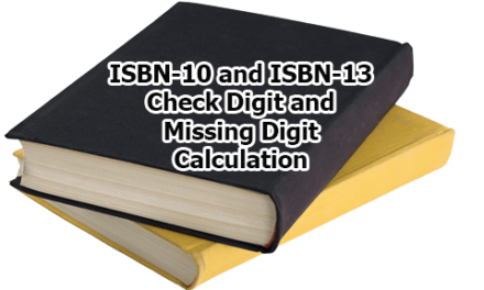 ISBN-10 and ISBN-13 Check Digit and Missing Digit Calculation