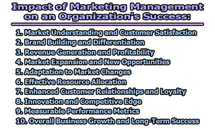 Impact of Marketing Management on an Organization’s Success