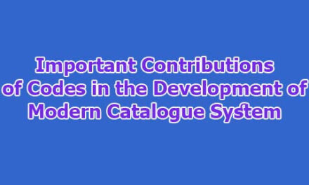 Important Contributions of Codes in the Development of Modern Catalogue System