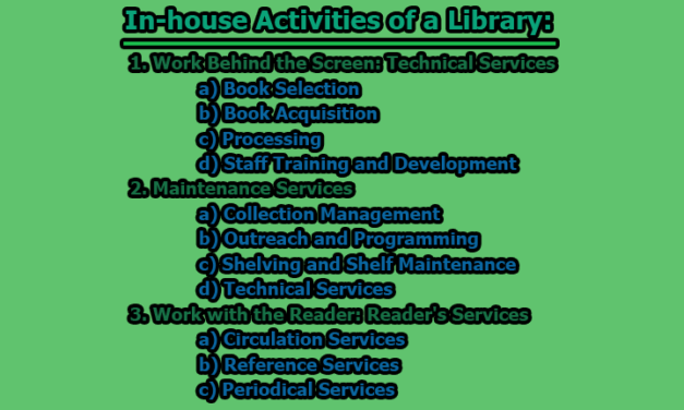In-house Activities of a Library: Ensuring Effective Resource Management and Patron Services