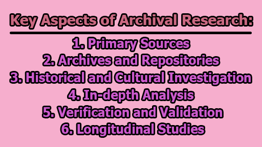 Key Aspects of Archival Research - Key Aspects of Archival Research