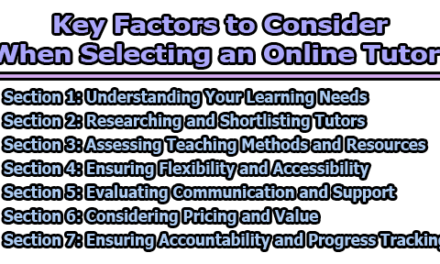 Key Factors to Consider When Selecting an Online Tutor