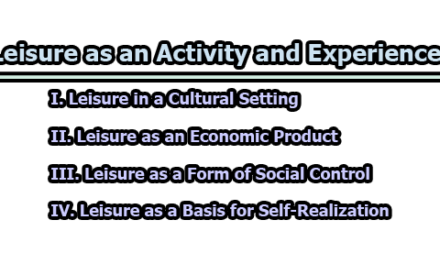 Leisure as an Activity and Experience