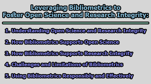 Leveraging Bibliometrics to Foster Open Science and Research Integrity - Leveraging Bibliometrics to Foster Open Science and Research Integrity