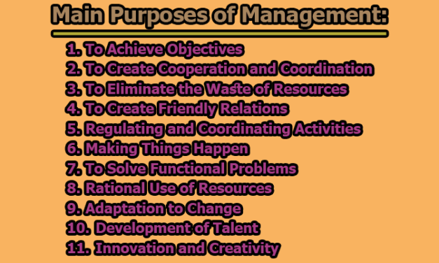 Main Purposes of Management