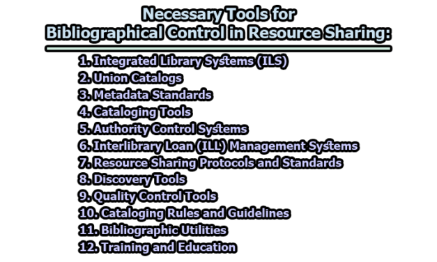 Necessary Tools for Bibliographical Control in Resource Sharing