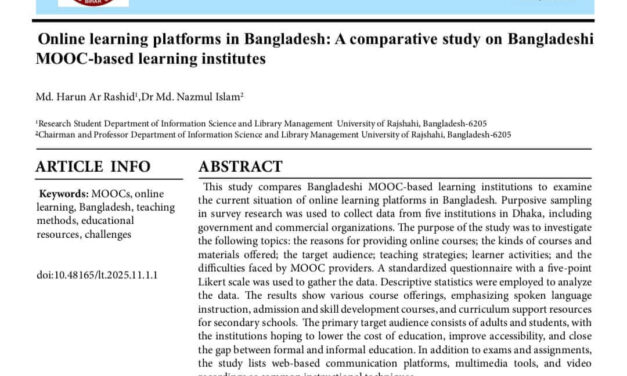 Online learning platforms in Bangladesh: A comparative study on Bangladeshi MOOC-based learning institutes